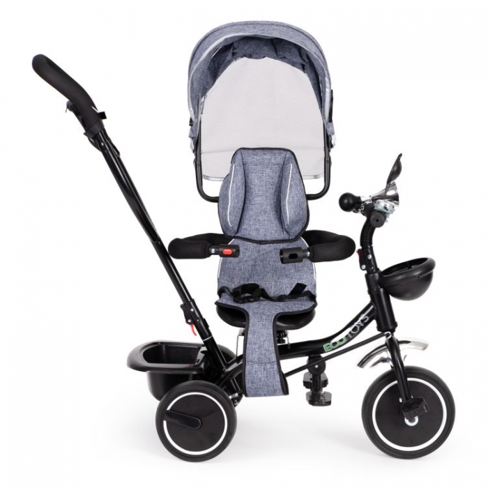 Tricicleta Ecotoys JM-066-9 Gri cu Sezut Rotativ - imagine 5