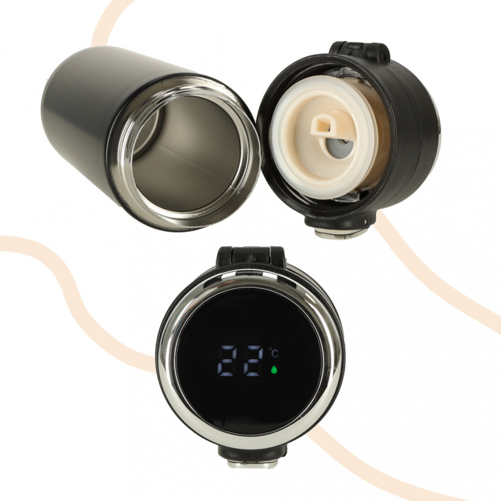 Cana termos smart LED 420ml Black Ikonka - imagine 6