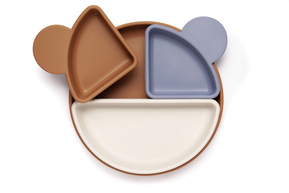 Farfurie Silicon 3 Compartimente Kidnort Brun - imagine 7