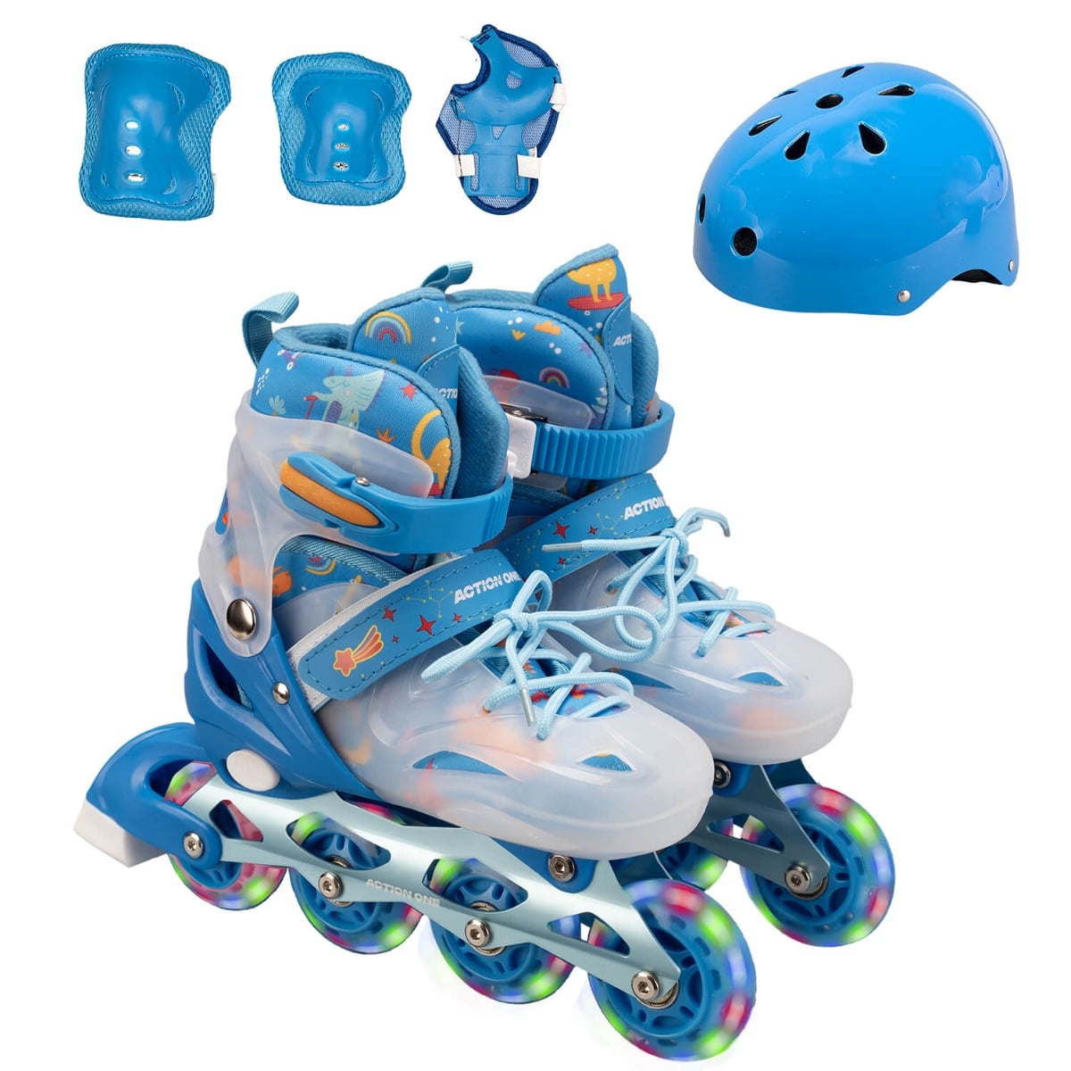 Action One Dinosaur - Set Role cu Roti Luminoase