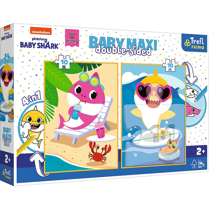 Puzzle Trefl Baby Shark 2x10 piese, de la 2 ani