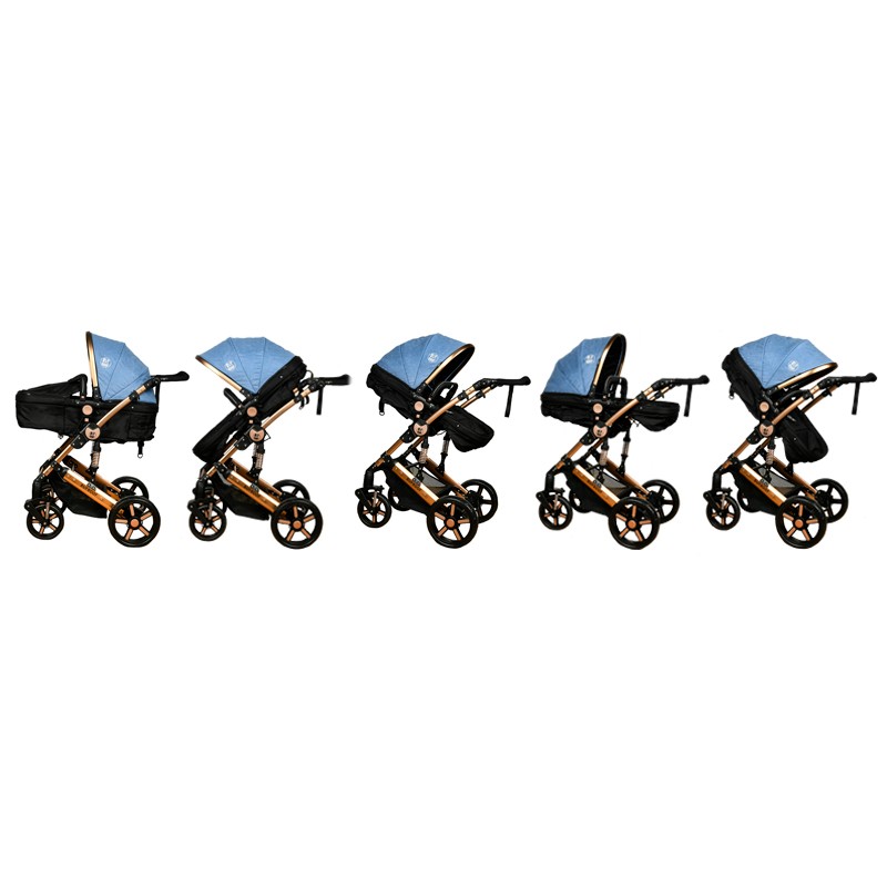 Carucior 2 in 1 Buf Boof Blue, Reversibil 0-36 luni