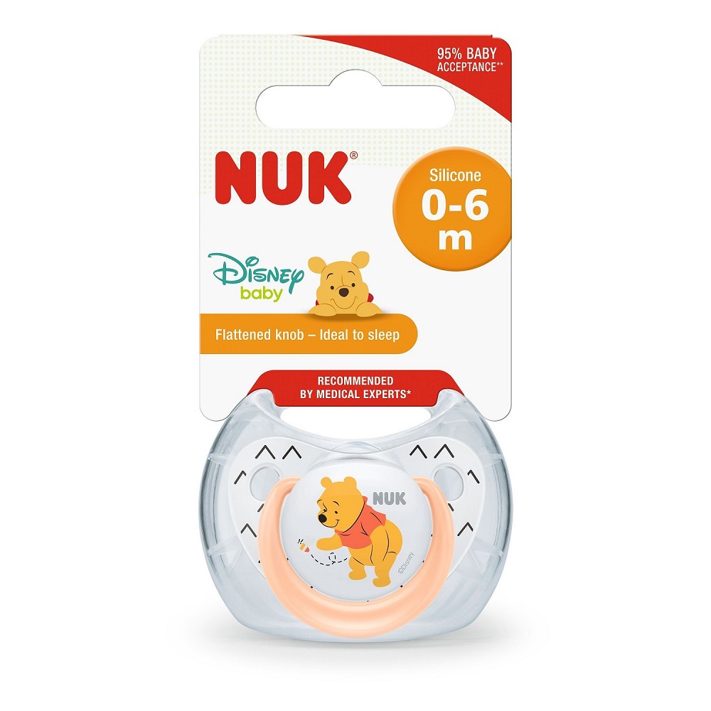 Suzeta NUK Disney Winnie Silicon M1, 0-6 luni