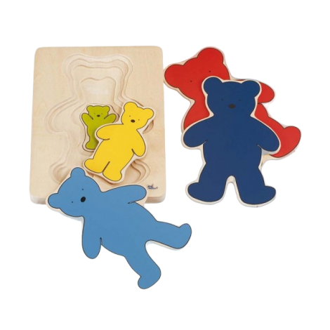 Puzzle Stratificat Ursuleți Goki - Din Lemn