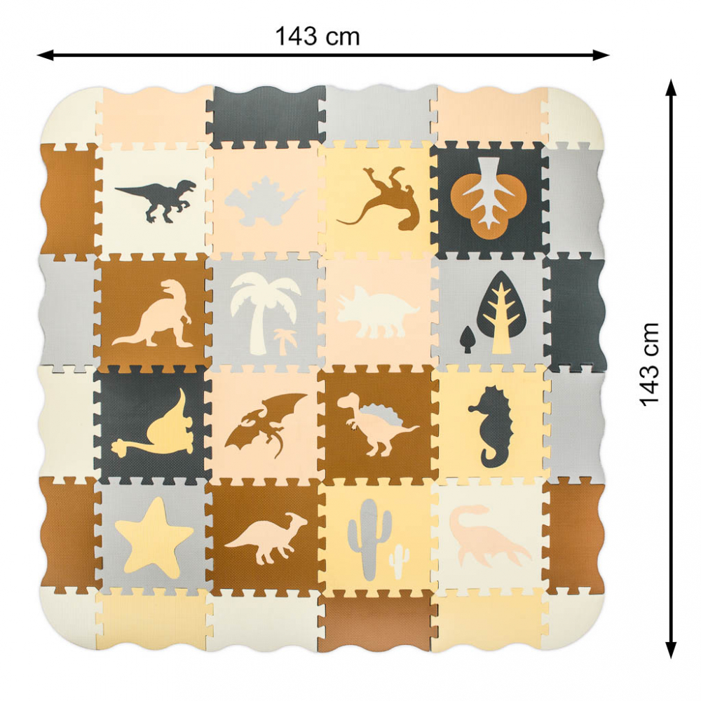 Covoras Puzzle Spuma Dinozaurs Ikonka 36 Piese - imagine 9
