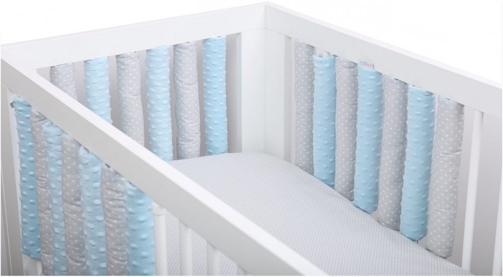 Set Protectii Patut BabyMam, Bumbac & Minky, Siguranta - imagine 4