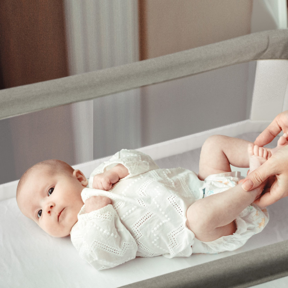 Patut BabyGo Goodnight Grey Lemn, Design Modern - imagine 3