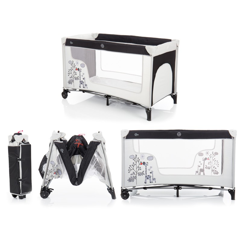 Patut Pliabil Fillikid Girafa Grey cu Geanta Transport - imagine 2
