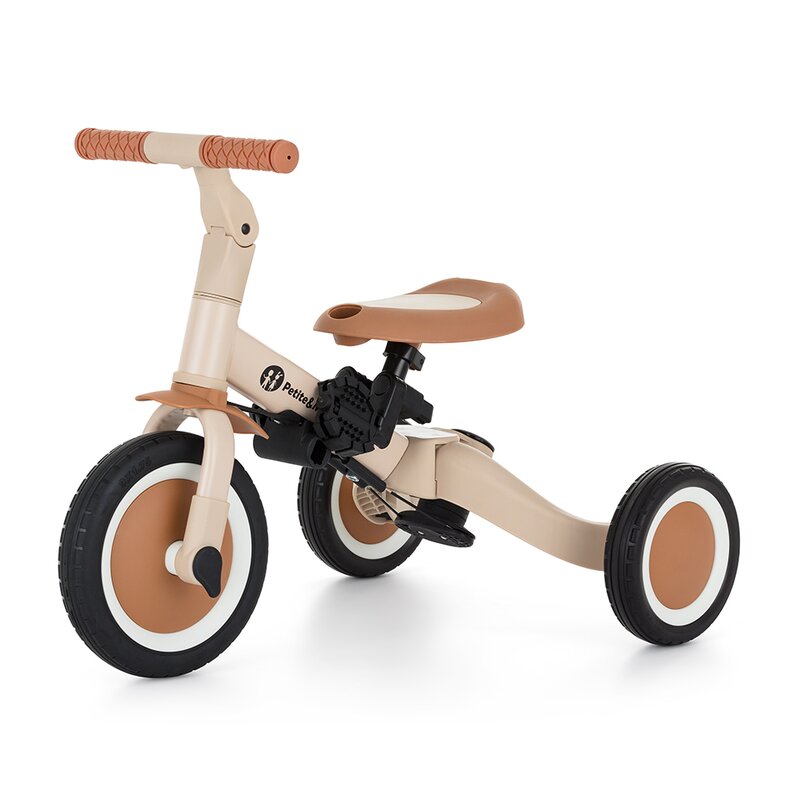 Tricicleta Petite&mars Turbo 5 in 1, Bej - imagine 5