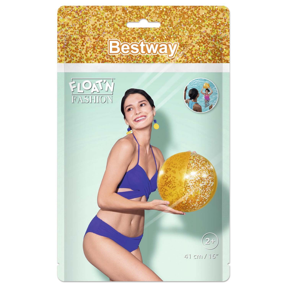 Minge Plaja Bestway 41 cm Glitter Galben - imagine 8