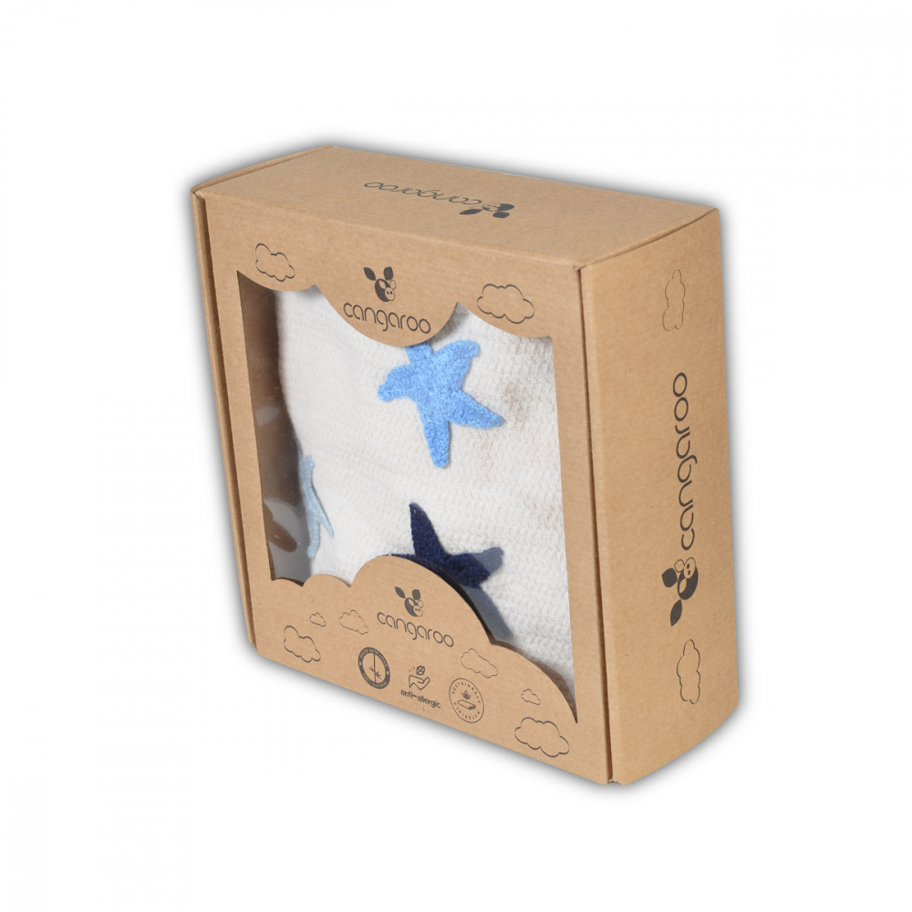 Paturica Cangaroo 5 Stars Bumbac Organic 100x90 cm - imagine 2