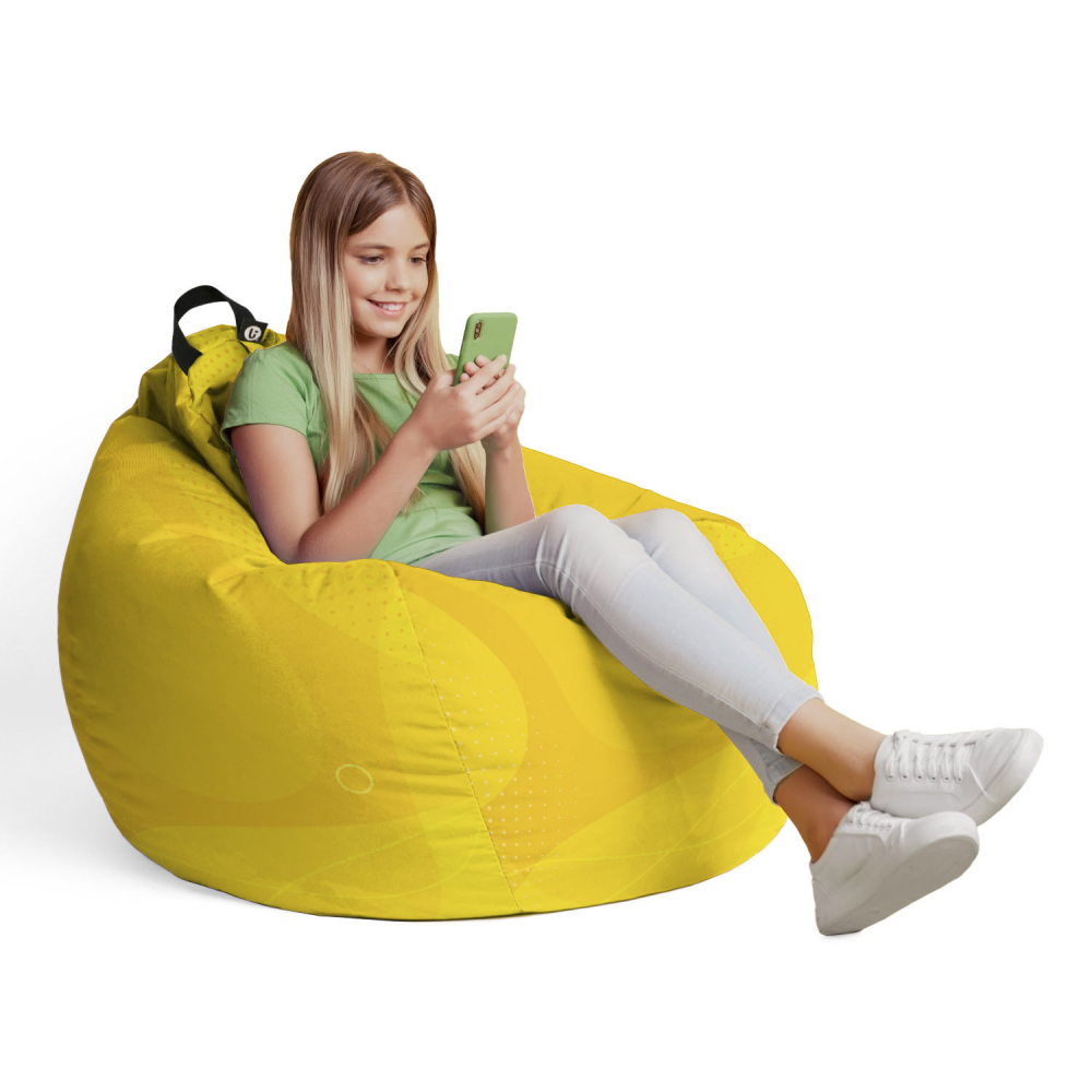 Husă Puf Bean Bag Para Abstract Galben | Updeco - imagine 4