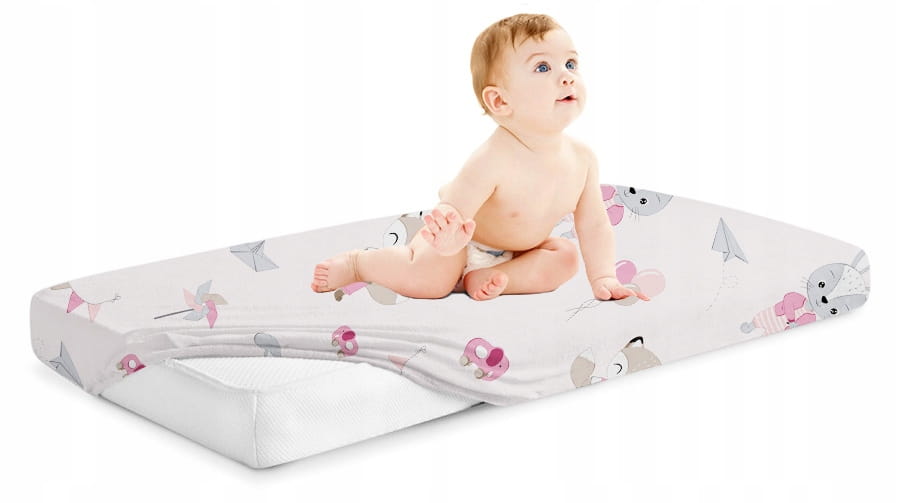 Cearceaf BabyMam Pink Balloons 100% Bumbac - imagine 4