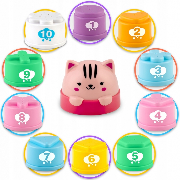 Set Cupe Baie Ricokids Montessori, Cifre Stivuit - imagine 3