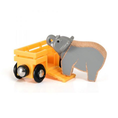 Vagon si Elefant Brio 33969 - Trenulet Lemn - imagine 3