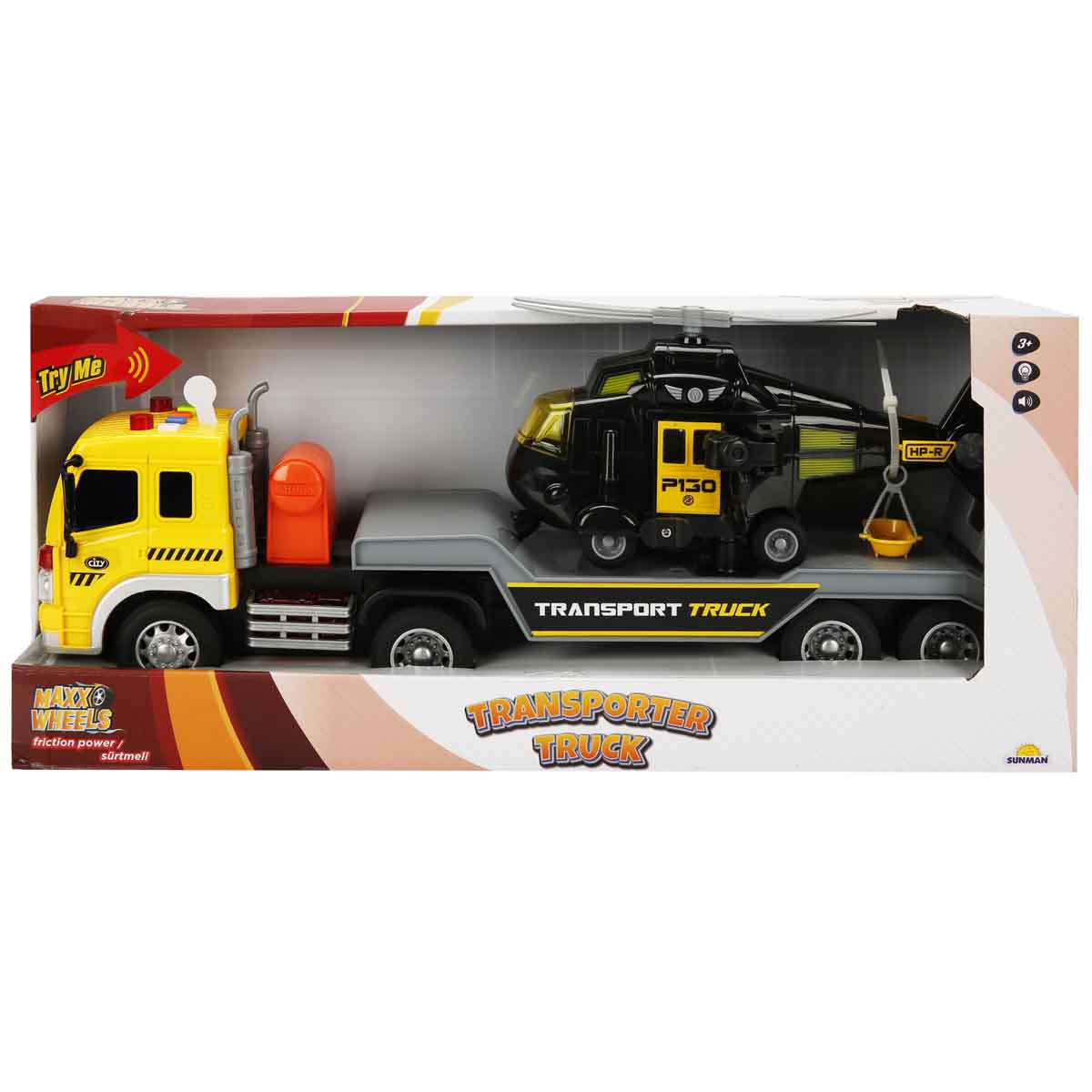 Set Transportator Elicopter Maxx Wheels 1:16