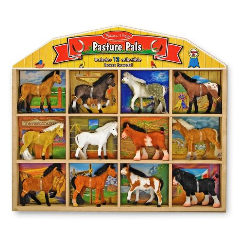 Set 12 Căluți Melissa & Doug - Joc Educativ din Lemn