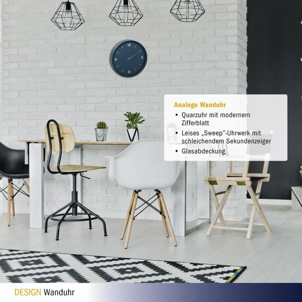Ceas Tfa Silentios Design Minimalist Albastru
