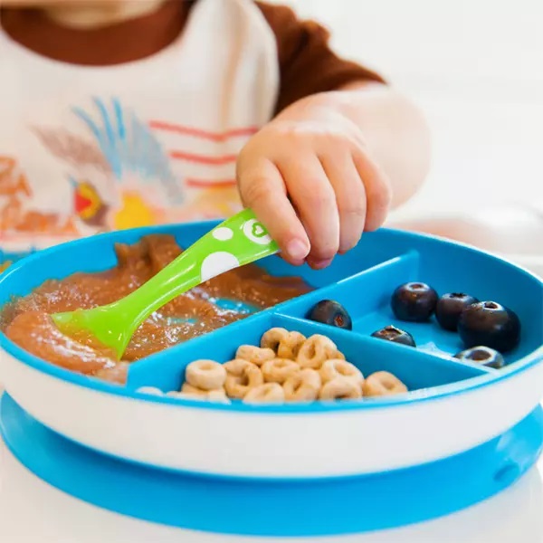 Farfurie Stay Put Munchkin cu Ventuza, Albastru - imagine 5