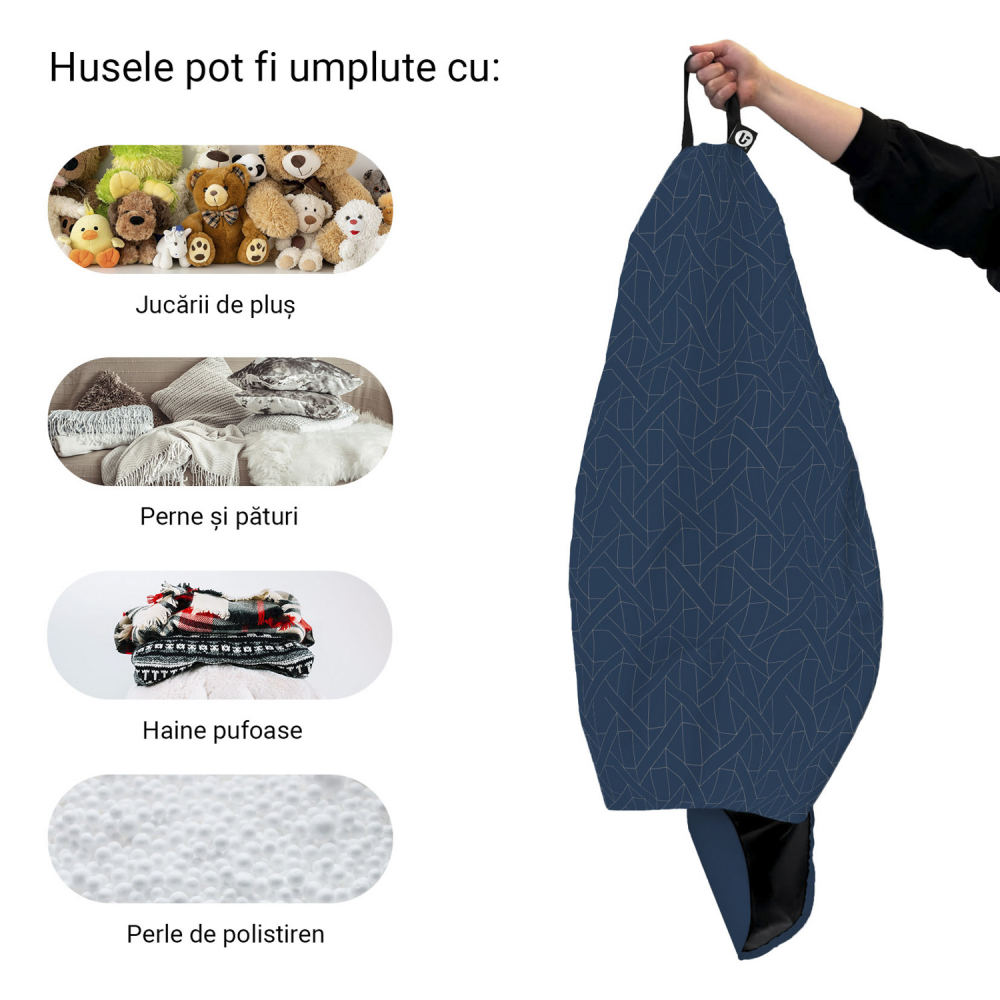 Husă Puf Bean Bag Para XL Albastru Updeco