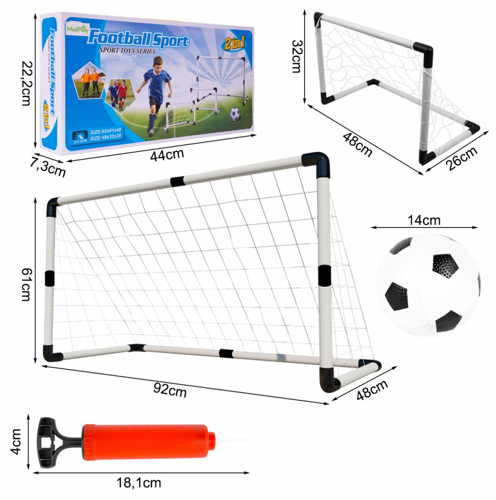 Set 2 Porti Fotbal Malplay cu Minge si Pompa - imagine 11