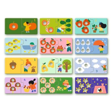 Puzzle Duo Primele Numere Djeco | Învață prin Tactil - imagine 4