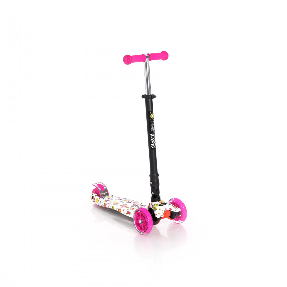 Trotineta Lorelli Pink Butterfly LED, Pliabilă - imagine 4