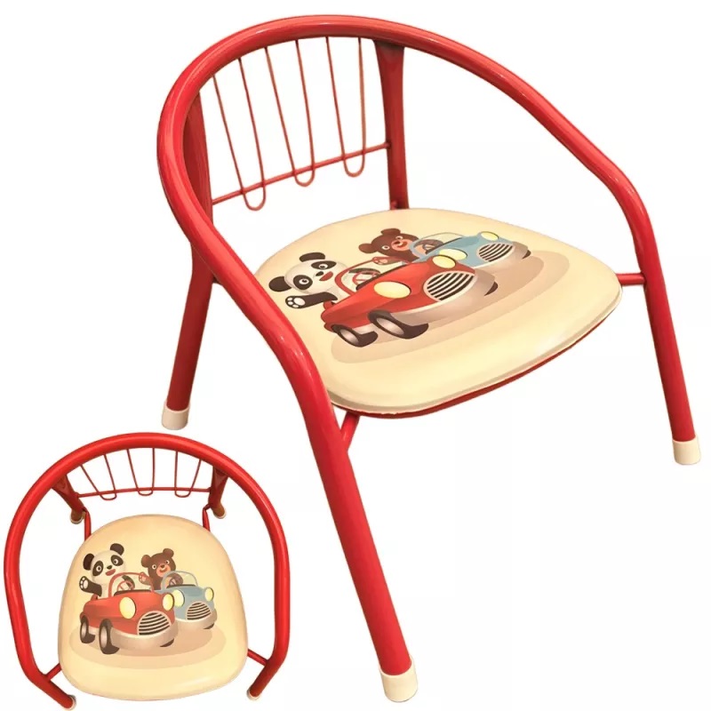 Scaunel copii NiceKids Red Cars, cadru metalic, 36 cm