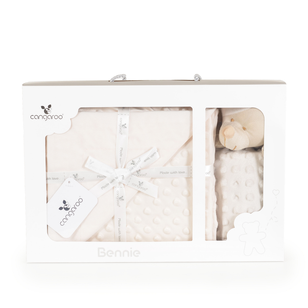 Cangaroo Paturica Minky + Jucarie Cadou Beige