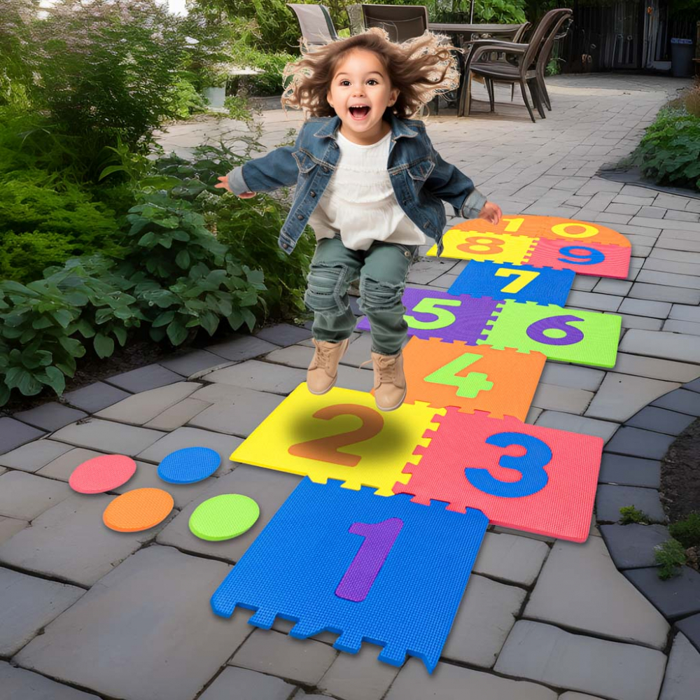 Covoraș Puzzle Spumă Ikonka, Multicolor, 11 Piese - imagine 9
