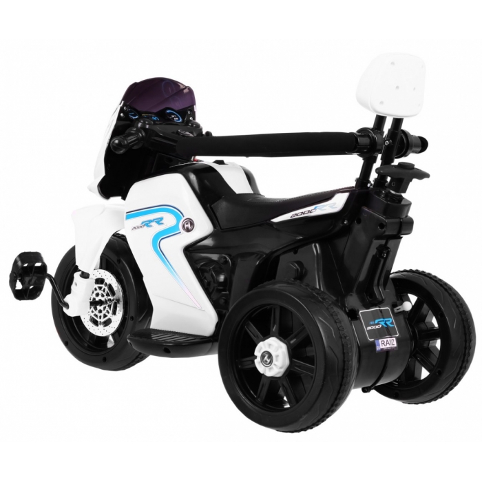 Motocicleta Electrică Copii Ramiz Alb 20W cu Mâner - imagine 2