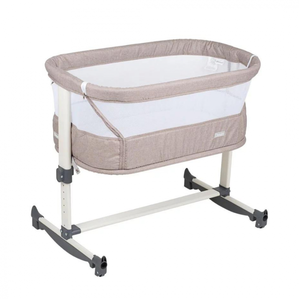 Patut Co-Sleeper BabyGo Vivaldi Beige cu Lenganare - imagine 4