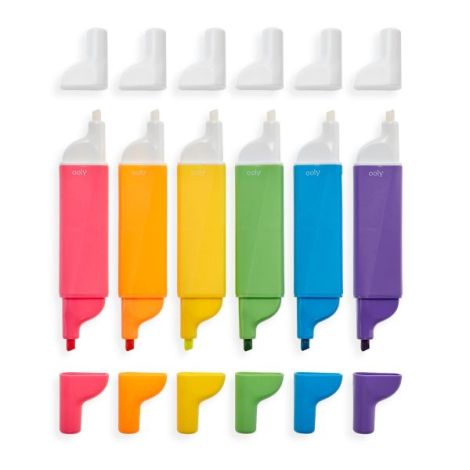 Markere Do-Overs Ooly - Set 6 culori neon ștergibile - imagine 2