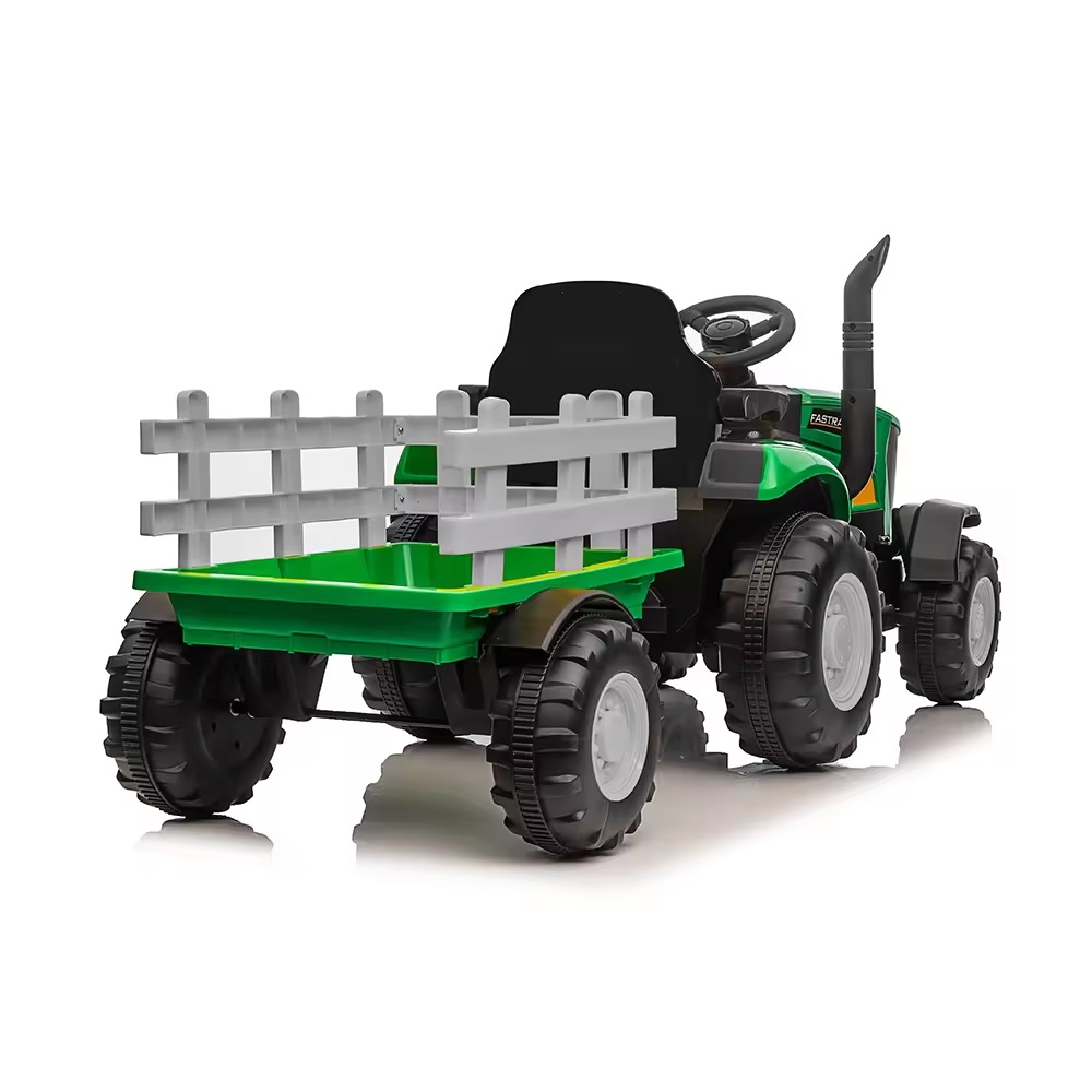 Tractor Electric Nichiduta Track Green cu Remorca 12V - imagine 3