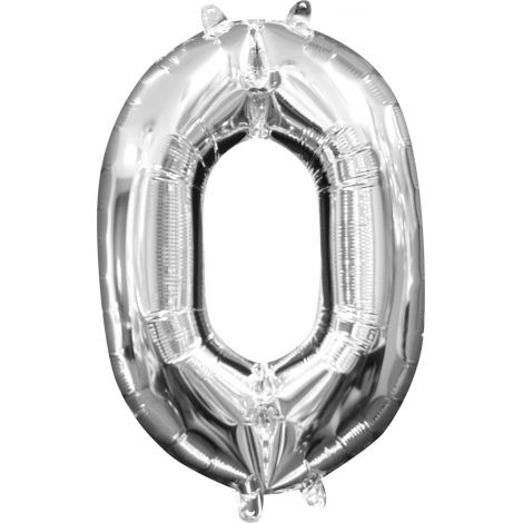 Balon Mini Shape 0 Argintiu Amscan - Decoratiuni Petreceri