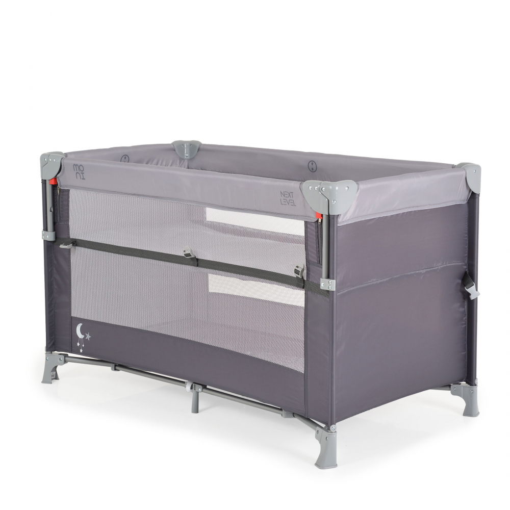 Patut Pliabil Moni Next Level Grey cu Saltea - imagine 6