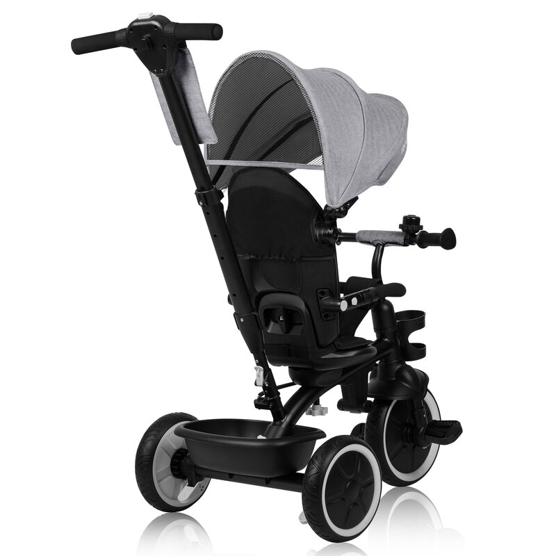 Tricicleta Lionelo Berry Gri 2in1, 360° - imagine 7
