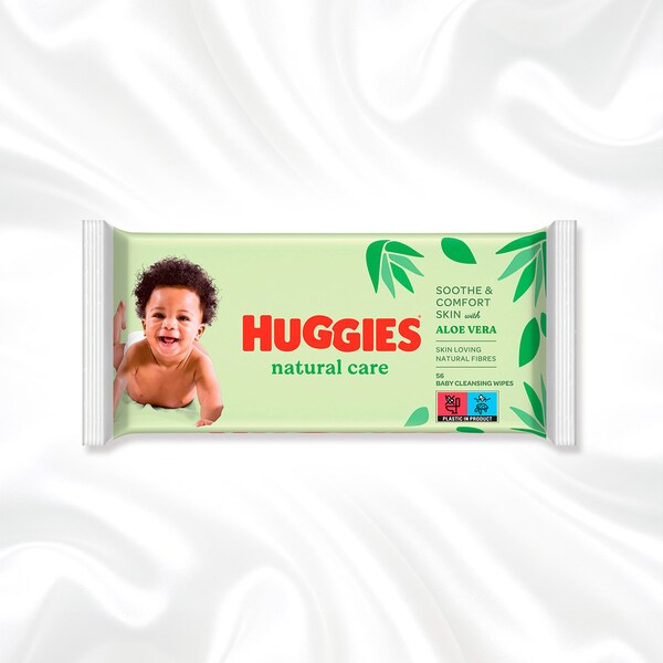 Servetele Huggies Natural Care, delicate cu Aloe