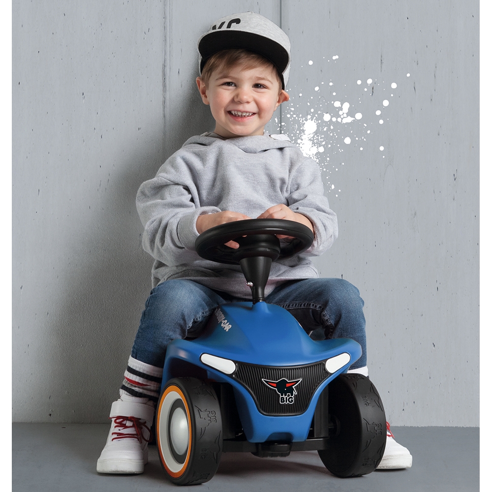 Masinuta Big Bobby Car Neo Blue, roti cauciuc, 1 an+ - imagine 4