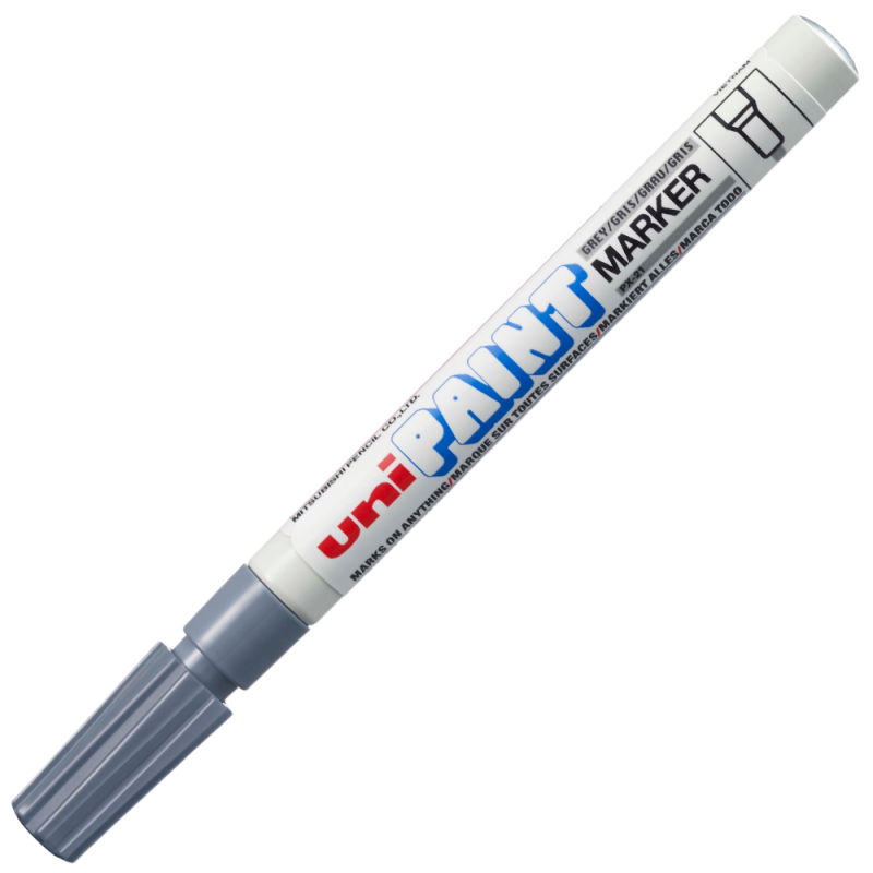 Marker Uni-ball cu vopsea ulei, 0.8-1.2 mm, Gri