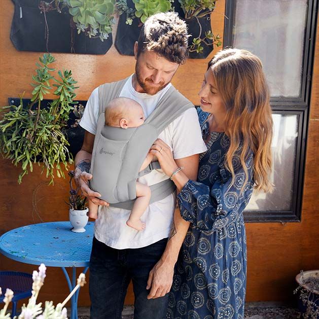Marsupiu Ergobaby Embrace Soft Grey, Mesh - imagine 2