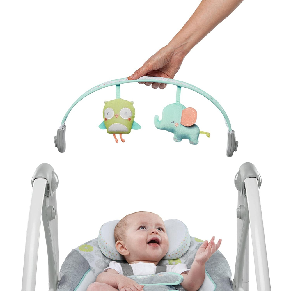 Leagan Portabil Ingenuity Swing n Go Hugs Hoots - imagine 4