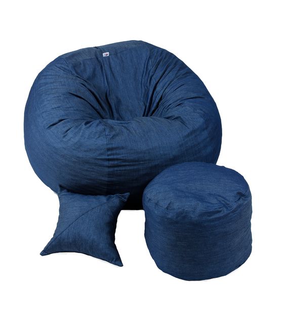 Fotoliu Pufrelax King Size - Confort Denim Blue - imagine 6