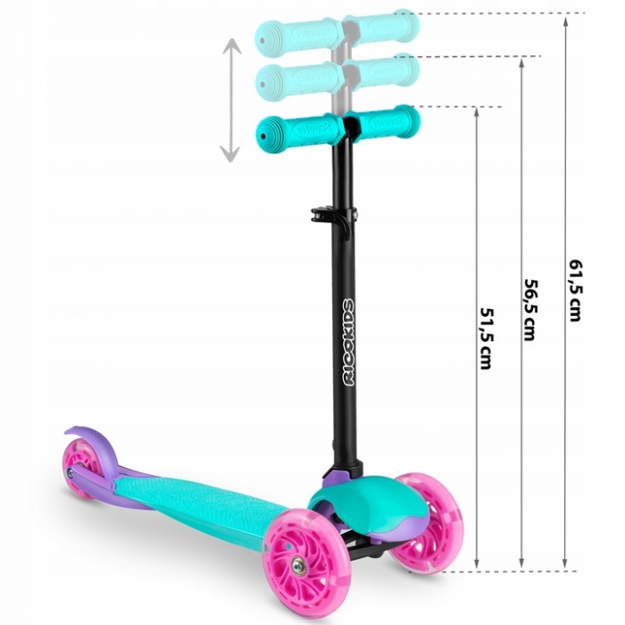 Trotineta Ricokids Loco Turcoaz LED Pliabilă - imagine 5