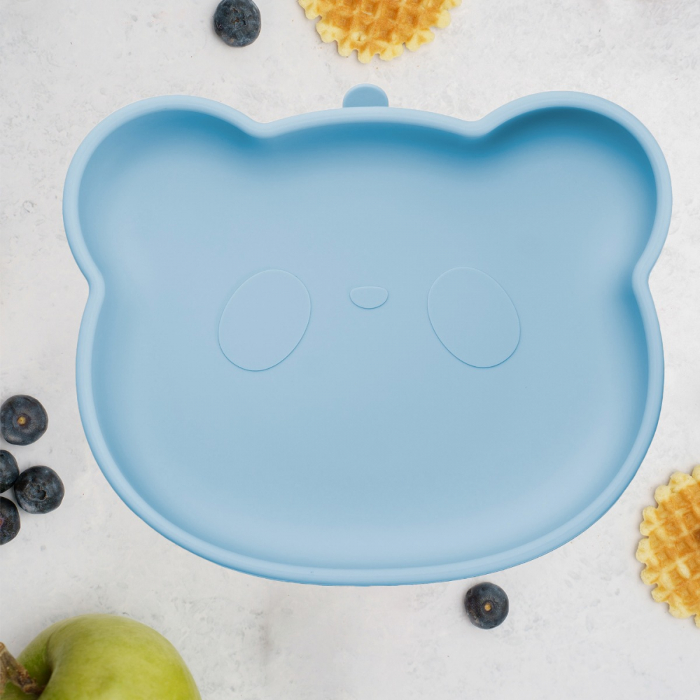 Farfurie Silicon Ventuza AppeKids Bear Aqua - imagine 5