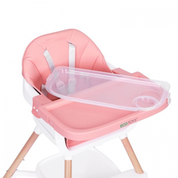 Scaun masa 2-în-1 Ecotoys Roz - Multifuncțional - imagine 5