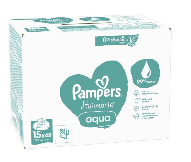 Servetele Pampers Harmonie Aqua, 99% Apa, 0 Plastic - imagine 6