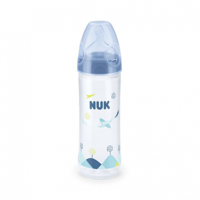Biberon NUK New Classic 250ml, Silicon, 6luni+, Bleu