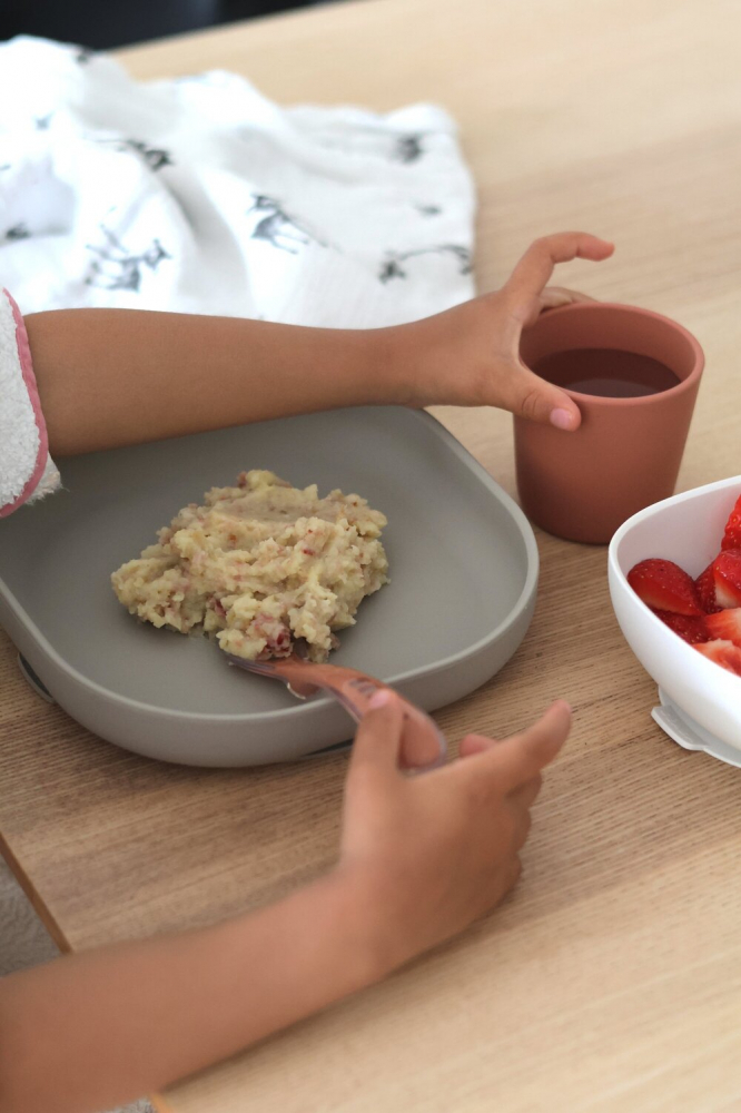 Set Masa Silicon Beaba Terracotta 4 Piese - imagine 5