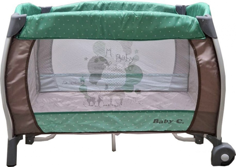Pătuț Baby Care Pliabil cu Balansoar și Masa - imagine 3